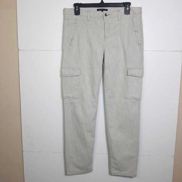 Theory Baratini Wordly Ankle Cargo Mid-Rise Jeans 10 Utility Gorpcore - Picture 1 of 9